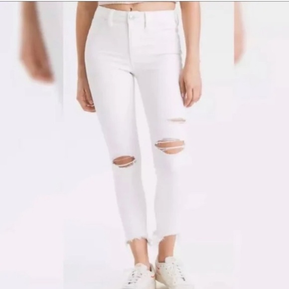 American Eagle Outfitters Distressed White Ankle Jeans plus size 22w 2X NWT - Picture 1 of 9